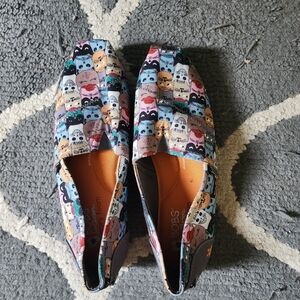 LIKE NEW Bob's Colorful Cat Print Slip-On Shoes